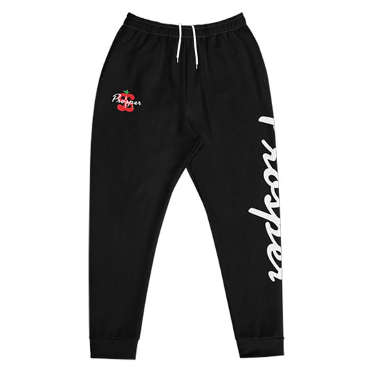 Black Single Print Jogger Sweatpants
